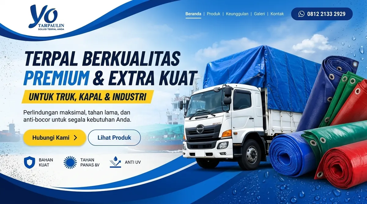 Terpal Yo Tarpaulin premium & extra kuat — bahan kuat, tahan panas & UV, anti UV, 100% tahan air
